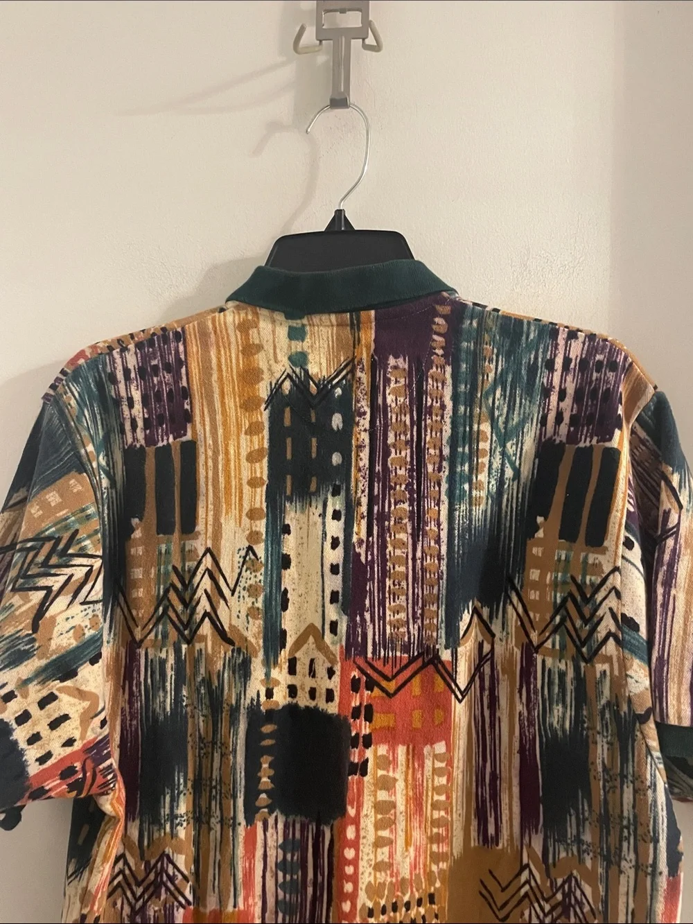 NWOT VTG 90's Chaps Ralph Lauren Large Multicolor cotton Aztec S/S Polo Shirt